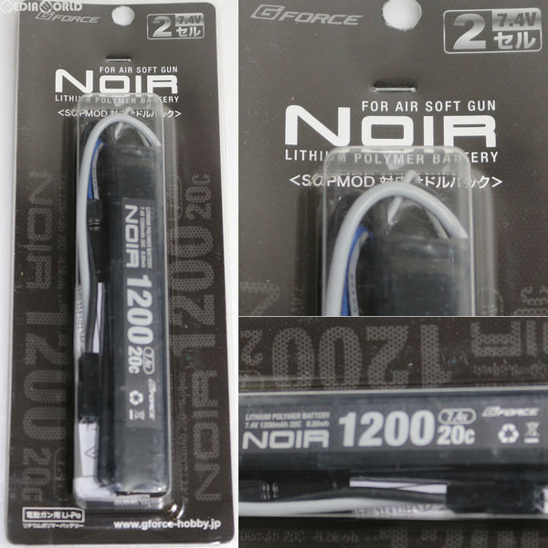 【新品】【お取り寄せ】[MIL] G FORCE(ジーフォース) 電動ガン用リポバッテリー Noir(ノワール) LiPo 7.4V 1200mAh 20C SOPMOD対応サドルパック(GFG902)(20170501)