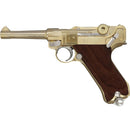 【新品即納】[MIL] マルシン工業 金属製モデルガン完成品 ルガー P-08 4インチ ダミーカートリッジ仕様 チェッカー入り高級ウォールナット製グリップ(20200814)