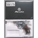 【新品即納】[MIL]マルシン工業 ガスリボルバー 6mmBB Xカート ポリスリボルバー 51ミリ銃身 シルバーABS ハーフチェッカー木製グリップ (18歳以上専用)(20231221)