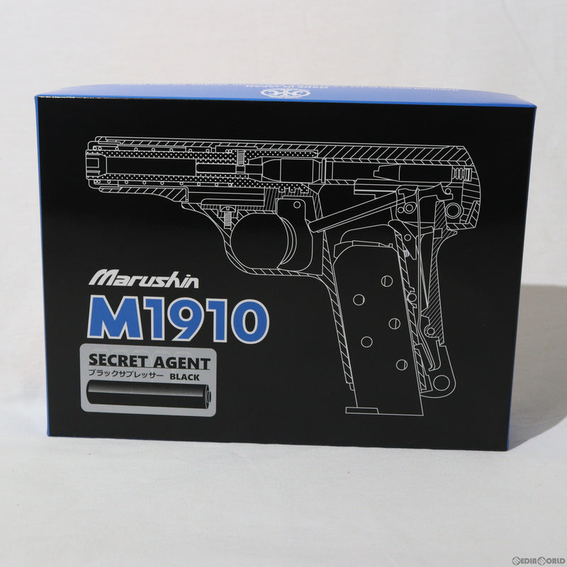 【新品即納】[MIL]マルシン工業 5mmPFC 発火モデルガン 完成品 Model 1910(M1910) シークレットエージェント ブラックHW(ヘビーウェイト) ｗ/ブラックサプレッサー(20231222)