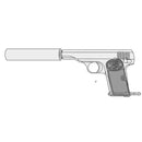 【新品即納】[MIL]マルシン工業 5mmPFC 発火モデルガン 完成品 Model 1910(M1910) シークレットエージェント WディープブラックABS ｗ/ブラックサプレッサー(20231222)