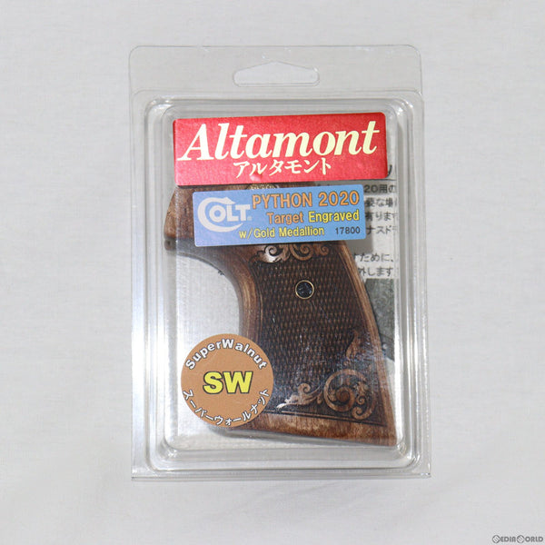 【新品即納】[MIL]ALTAMONT(アルタモント) エングレーブ・COLTゴールドメダリオン付・スーパーウォールナット赤系 木製グリップ(20230930)