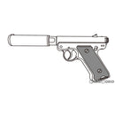 【新品即納】[MIL]マルシン工業 6mm 固定スライドガスガン Mk1 アサシンズ マットブラックABS (18歳以上専用)(20240622)