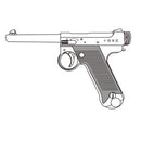 【新品即納】[MIL] マルシン工業 6mmBB ガスブローバック 南部14年式 前期型 ブラックHW(ヘビーウェイト) 木製グリップ (18歳以上専用)(20250731)