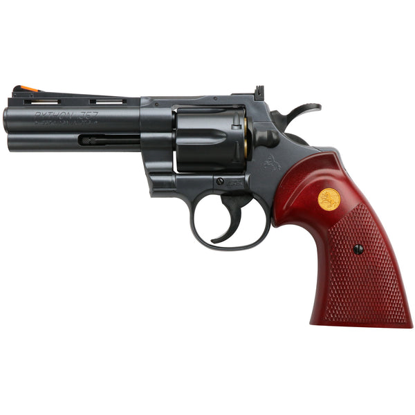 【新品】【お取り寄せ】[MIL] クラウンモデル ホップアップエアリボルバー コルトパイソン .357マグナム 4インチ ウッドタイプグリップ (18歳以上専用)(20250702)