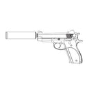 【新品即納】[MIL] マルシン工業 発火モデルガン完成品 7mmX-PFC Mk.22 Mod0 ブラックHW(ヘビーウェイト)(20260522)