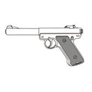 【予約安心出荷】[MIL] マルシン工業 固定スライドガスガン 6mmBB Mk1(マークワン) ブルバレル シルバーABS (18歳以上専用)(2026年10月)