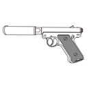 【予約安心出荷】[MIL] マルシン工業 固定スライドガスガン 6mmBB Mk1(マークワン) アサシンズ ブラックHW(ヘビーウェイト) (18歳以上専用)(2026年10月)