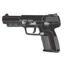 【予約安心出荷】[MIL] マルシン工業 CO2ガスブローバック FN Five-seveN(ファイブセブン) V2 BLK ブラックスライド&ブラックフレーム (18歳以上専用)(2026年11月)