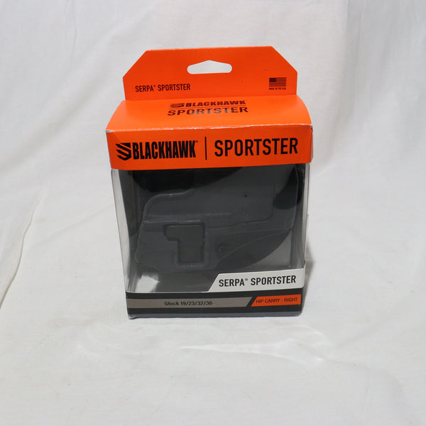 【中古即納】[MIL]BLACKHAWK!(ブラックホーク) SERPA SPORTSTER(セルパ スポーツスター) ホルスター グロック19/23/32 ブラック 右利き用(413502BK-R)(20171231)