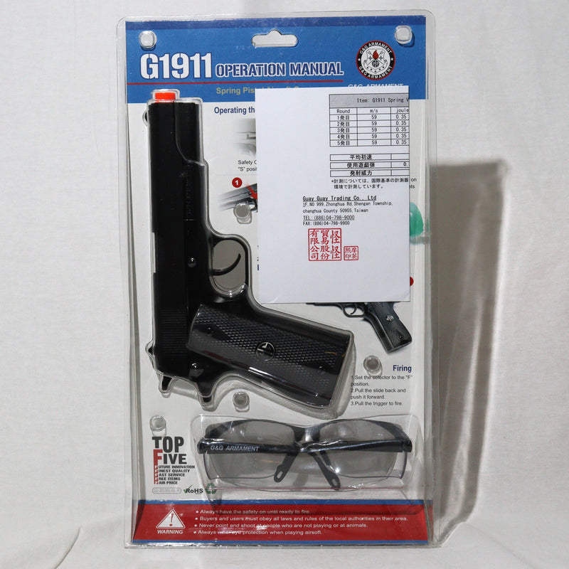 【中古即納】[MIL]G&G ARMAMENT(ジーアンドジーアーマメント) エアコッキングハンドガン G1911(SPR-191-PST-BNB-NCS) (18歳以上専用)(20150223)