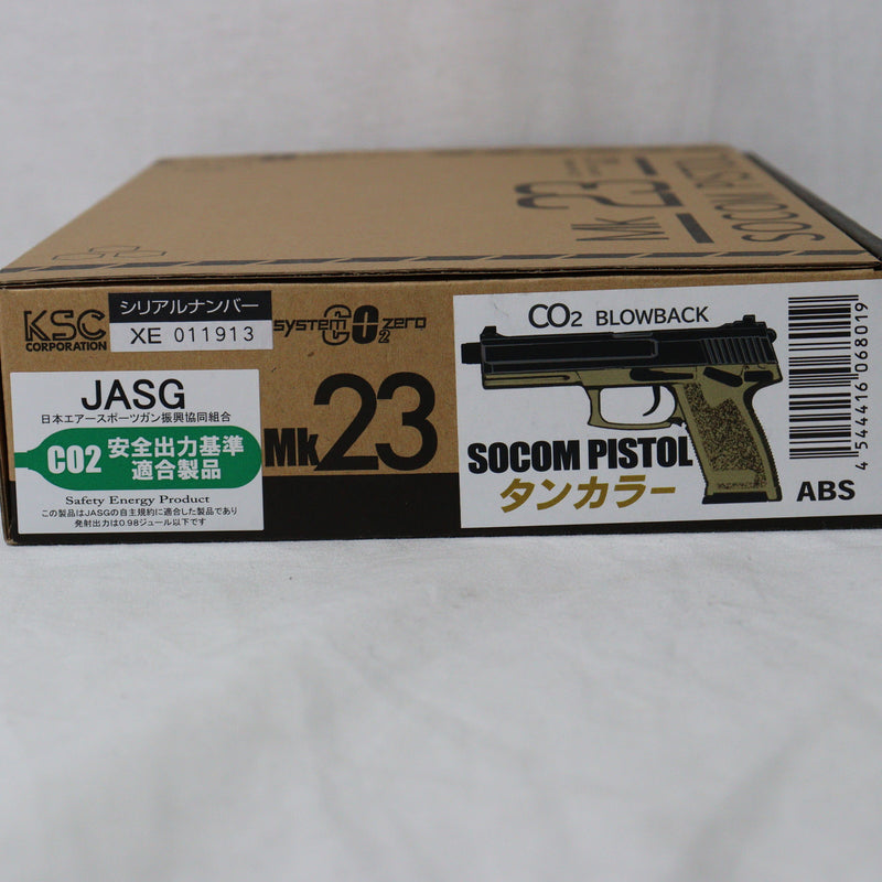 【中古即納】[MIL]KSC CO2ガスブローバック Mk23ソーコムピストル タンカラーABS (18歳以上専用)(20230928)