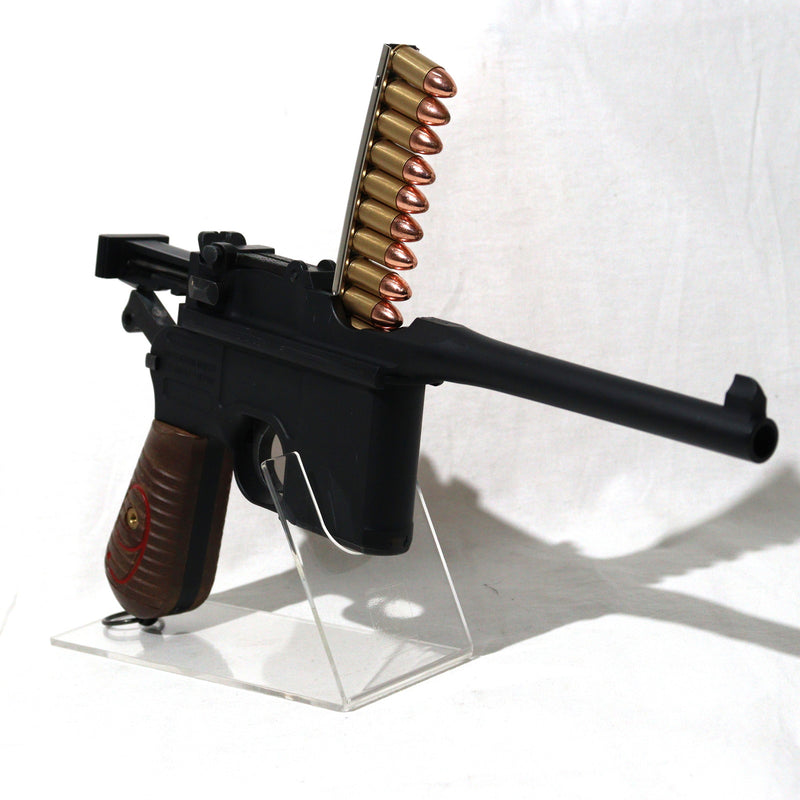 【中古即納】[MIL]A!CTION(アクション) ダミーカートモデルガン Mauser(モーゼル) C96 Red 9 マットブラック ダミーカートリッジ同梱タイプ(20221224)