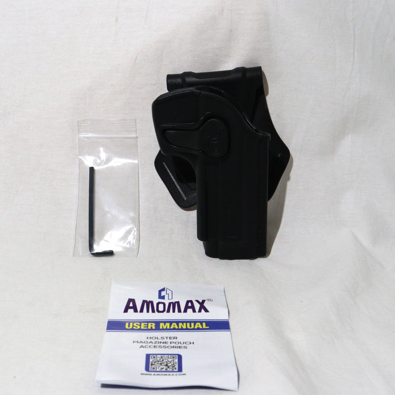 【中古即納】[MIL]AMOMAX(アモマックス) リリースボタン・ホルスター パドル・ホルスター for M9 BK(ブラック/黒)(AM-T92G2)(20150223)