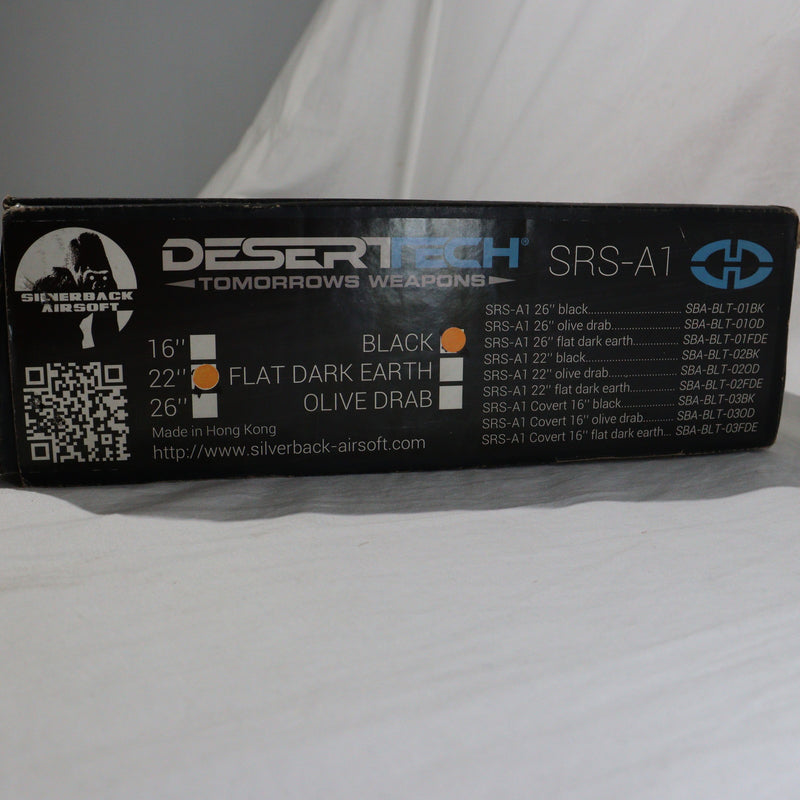 【中古即納】[MIL]SILVERBACK AIRSOFT(シルバーバックエアソフト) エアコッキングライフル DESERT TECH SRS-A1 22インチ(SBA-BLT-02BK) (18歳以上専用)(20150223)