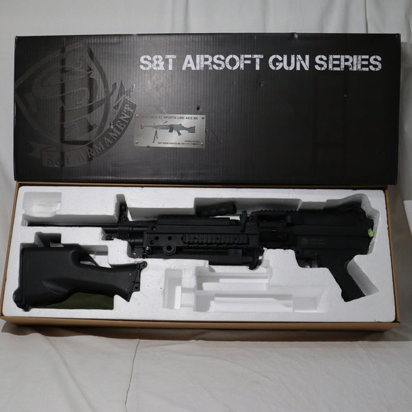 【中古即納】[MIL]S&T 電動ガン M249 SAW E2スポーツライン FN刻印(STAEG103E2BS) (カスタム品) (18歳以上専用)(20150223)