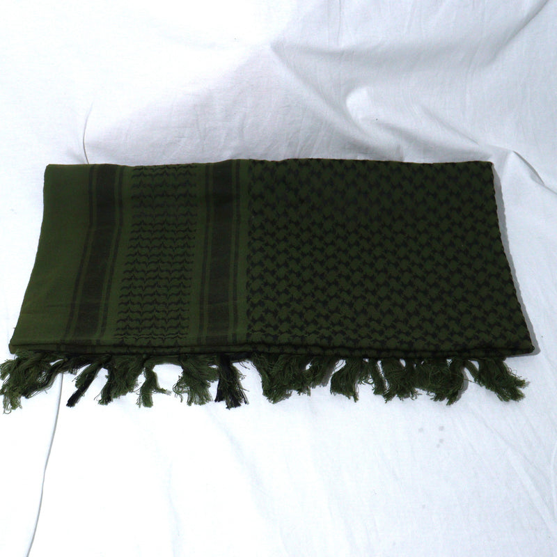 【中古即納】[MIL] ノーブランド シュマグ アフガンストール グリーン/ブラック(105×105cm)(20150223)