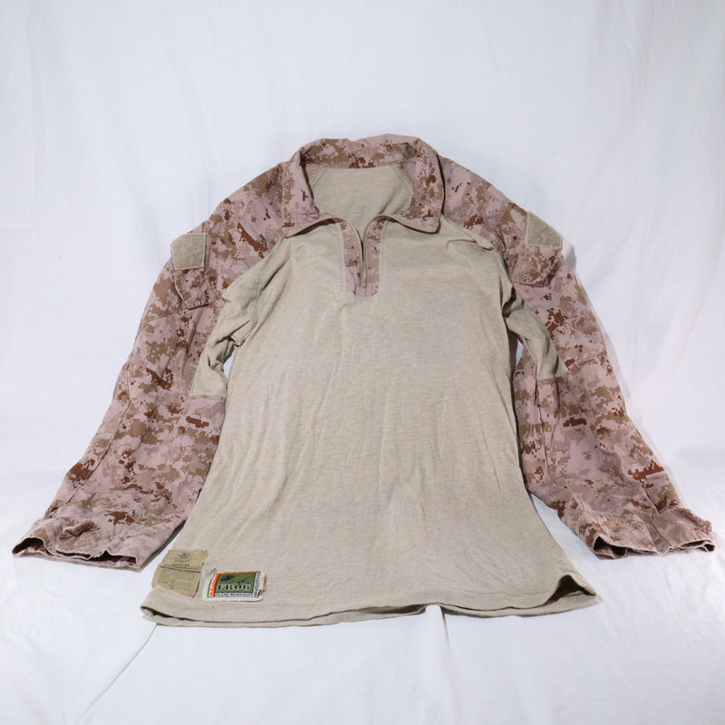 【中古即納】[MIL] 米軍実物 USMC FROG コンバットシャツ サイズUS.M-R デザートマーパット(20150223)