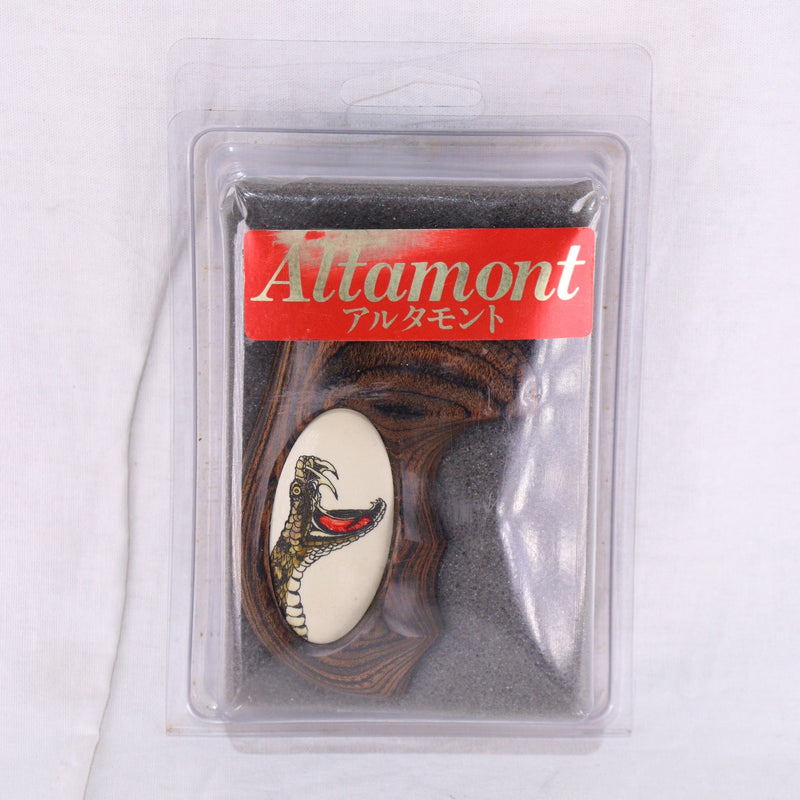 【中古即納】[MIL] Altamont(アルタモント) S&W(スミスアンドウェッソン) Jフレーム用 オーバーサイズ 木製グリップ オーバルインレイ スネーク(20150223)