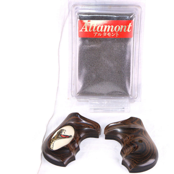 【中古即納】[MIL] Altamont(アルタモント) S&W(スミスアンドウェッソン) Jフレーム用 オーバーサイズ 木製グリップ オーバルインレイ スネーク(20150223)