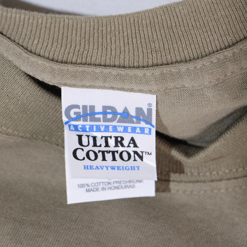 【中古即納】[MIL] GILDAN Tシャツ MURPHY'S LAW Tシャツ サイズL カーキ(20150223)