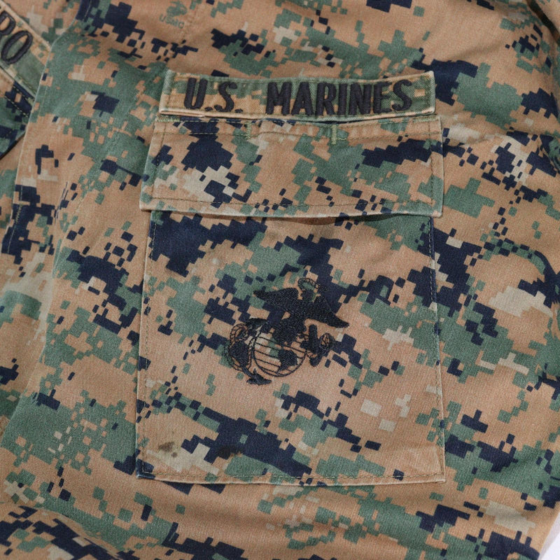 【中古即納】[MIL] AMERICAN APPAREL INC. USMC BDUジャケット サイズUS.M-R ウッドランドマーパット(20150223)