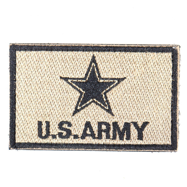 【中古即納】[MIL] ノーブランド U.S.ARMY 刺繍ベルクロパッチ サンド・ブラック(20150223)