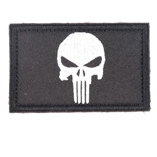 【中古即納】[MIL] ノーブランド パニッシャースカル 刺繍ベルクロパッチ BK(ブラック/黒)(20150223)