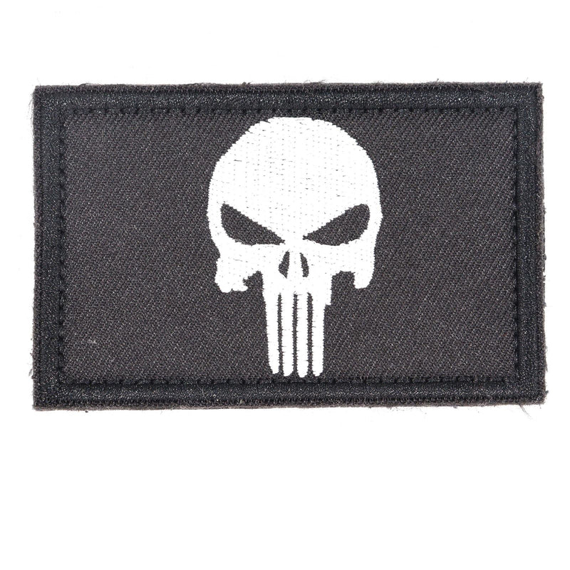【中古即納】[MIL] ノーブランド パニッシャースカル 刺繍ベルクロパッチ BK(ブラック/黒)(20150223)