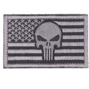 【中古即納】[MIL] ノーブランド 星条旗/パニッシャースカル 刺繍ベルクロパッチ BK(ブラック/黒)(20150223)