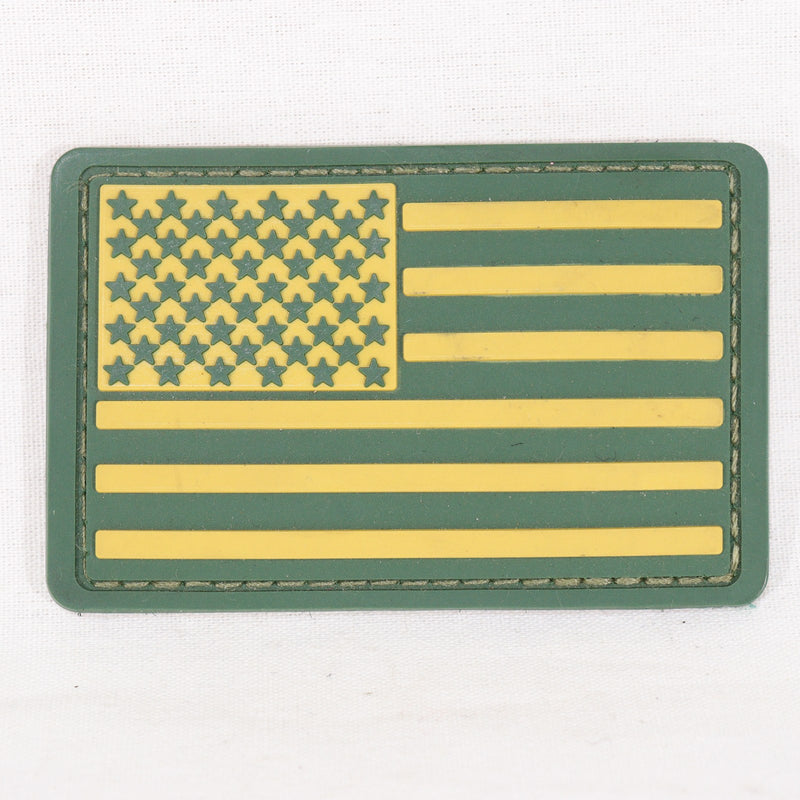 【中古即納】[MIL] ノーブランド 星条旗 PVCベルクロパッチ イエロー・グリーン(20150223)