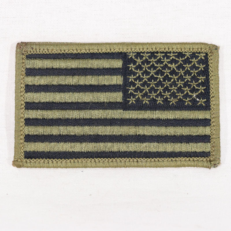 【中古即納】[MIL] ノーブランド 星条旗 リバース 刺繍ベルクロパッチ OD(オリーブドラブ)(20150223)