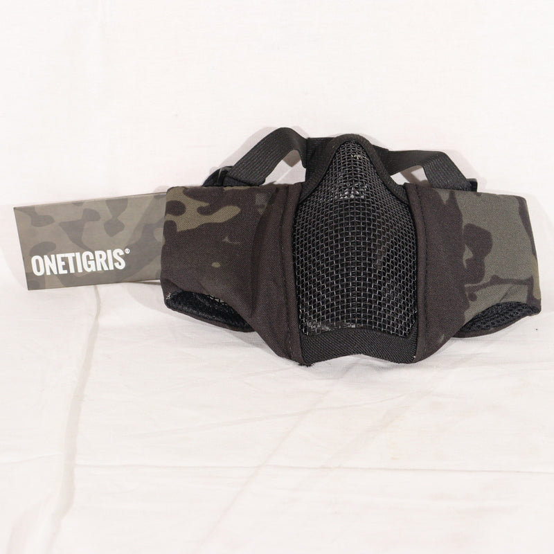 【中古即納】[MIL] ONETIGRIS(ワンティグリス) ハーフメッシュマスク イヤーガード付 MCBK(マルチカムブラック)(20150223)