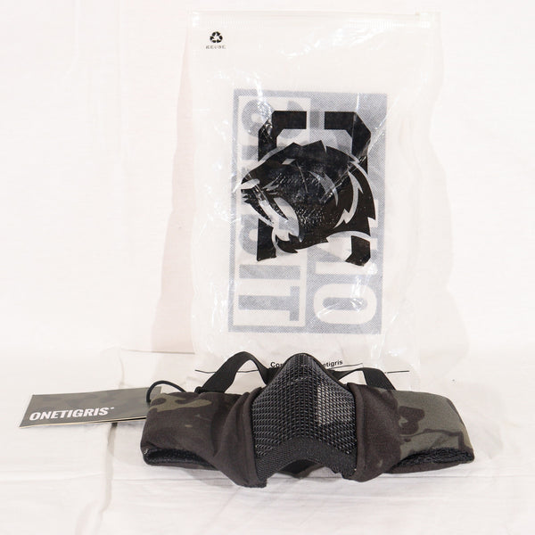【中古即納】[MIL] ONETIGRIS(ワンティグリス) ハーフメッシュマスク イヤーガード付 MCBK(マルチカムブラック)(20150223)