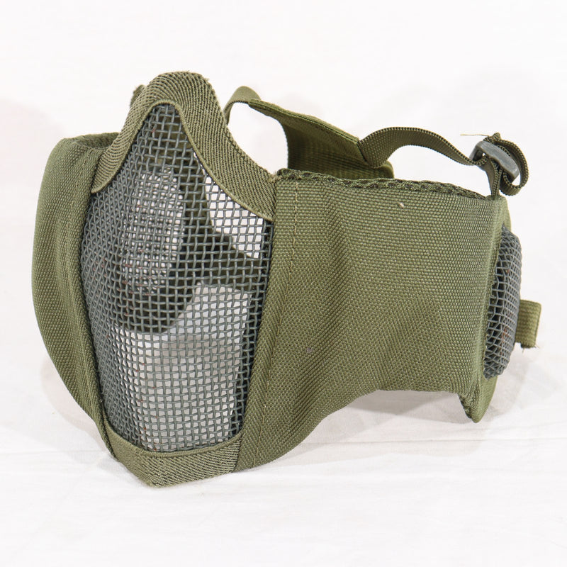 【中古即納】[MIL] ノーブランド ハーフメッシュマスク イヤーガード付 OD(オリーブドラブ)(20150223)