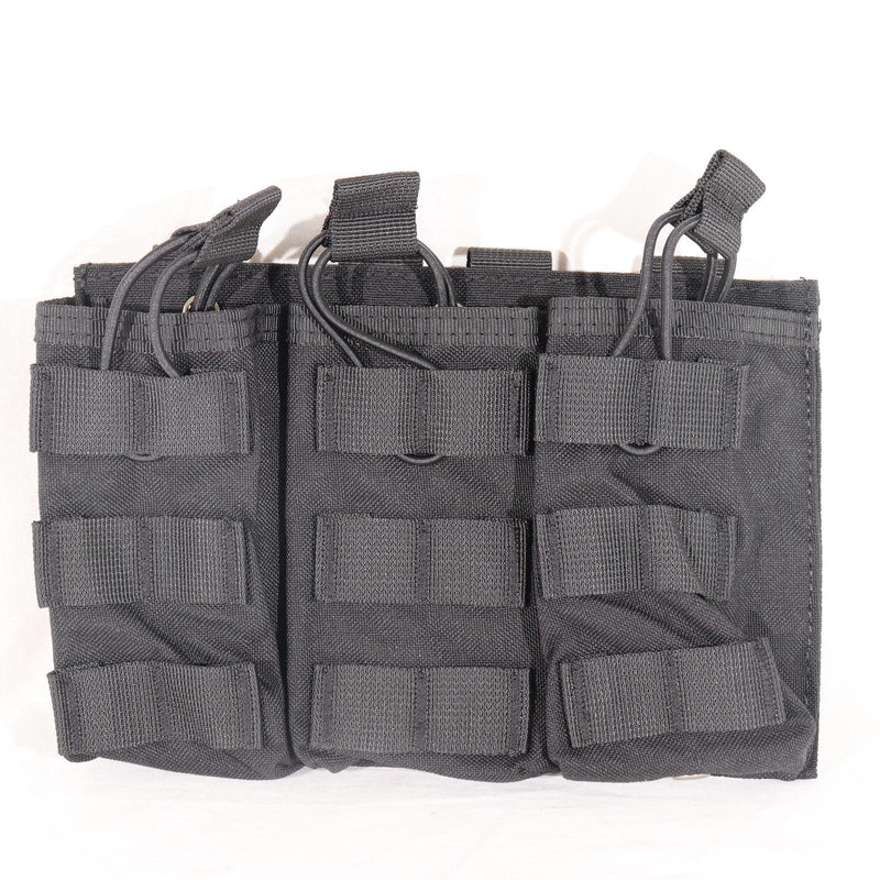 【中古即納】[MIL] ノーブランド M4/M16 オープントップトリプルマガジンポーチ BK(ブラック/黒)(20150223)