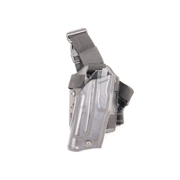 【中古即納】[MIL] ノーブランド SAFARILANDタイプ 7377 7TS ALS ドロップレッグホルスター グロック20/21 & SUREFIRE X300U対応 右用 BK(ブラック/黒)(20150223)