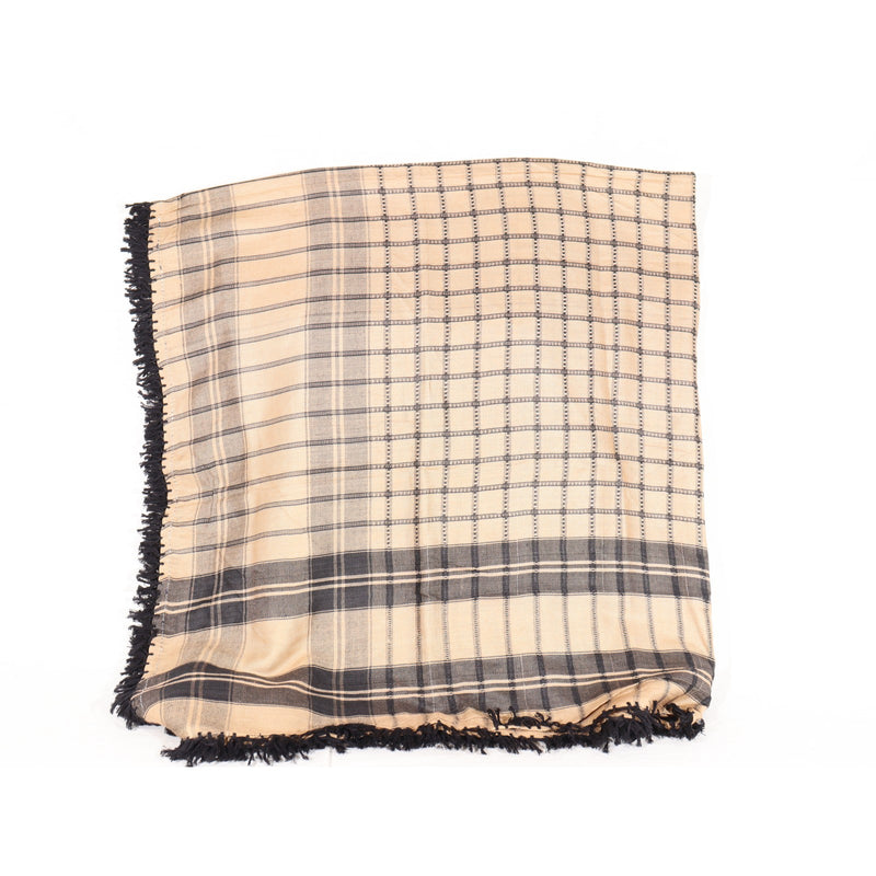 【中古即納】[MIL] ノーブランド シュマグ アフガンストール カーキ/ブラック(120×110cm)(20150223)