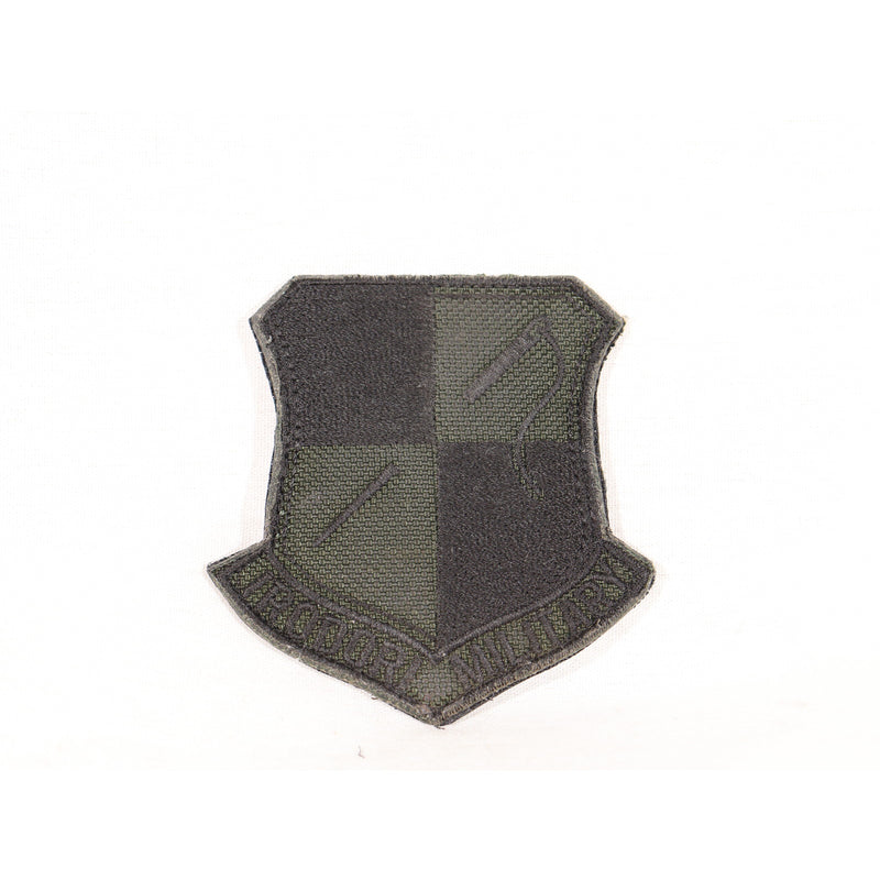 【中古即納】[MIL] irodori military ロゴ 刺繍パッチ ブラック/グリーン(20150223)