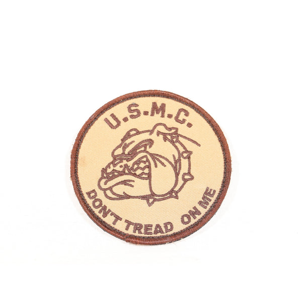 【中古即納】[MIL] ノーブランド U.S.M.C. DON'T TREAD ON ME 刺繍ベルクロパッチ デザート(20150223)