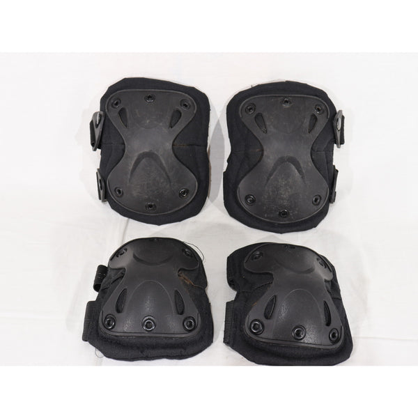 【中古即納】[MIL] ノーブランド XTAKタイプ エルボー&ニーパッドセット BK(ブラック/黒)(20150223)