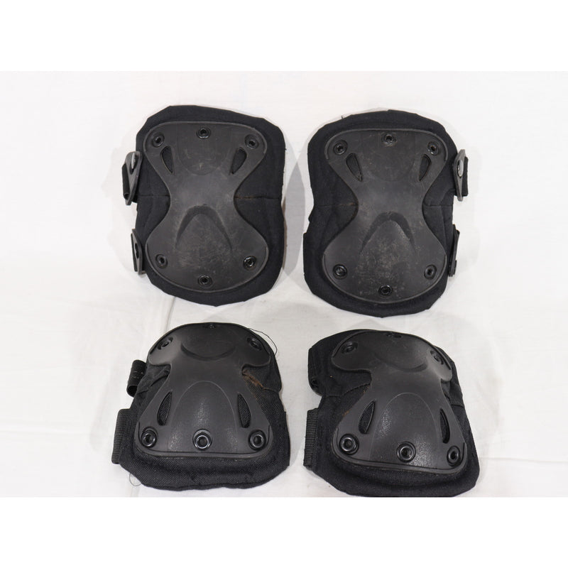 【中古即納】[MIL] ノーブランド XTAKタイプ エルボー&ニーパッドセット BK(ブラック/黒)(20150223)
