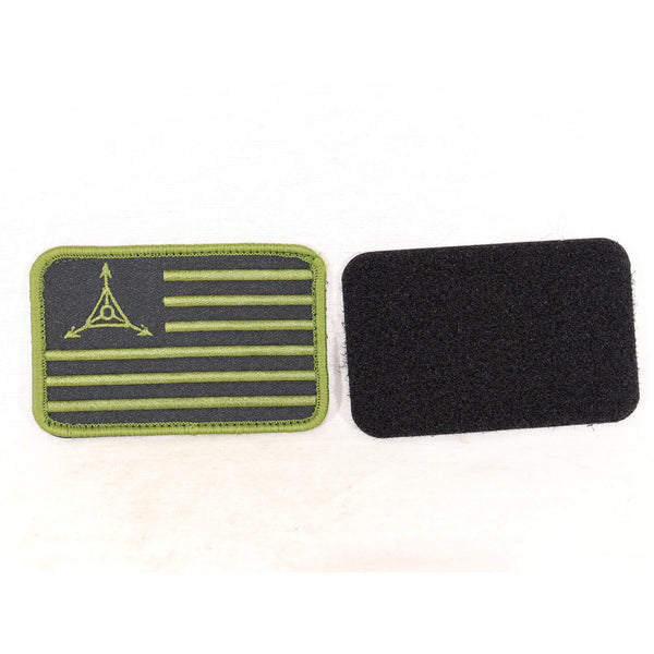 【中古即納】[MIL] ノーブランド Triple Aught Design Flag 刺繍ベルクロパッチ グリーン(20150223)