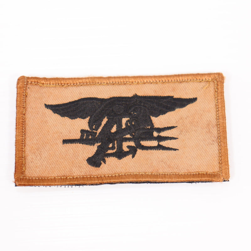 【中古即納】[MIL] ノーブランド NAVY SEALs トライデント 刺繍ベルクロパッチ TAN(タン)(20150223)
