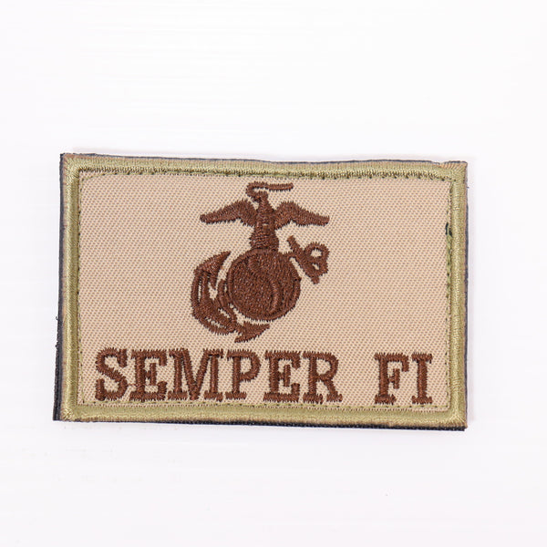 【中古即納】[MIL] ノーブランド SEMPER FI 刺繍ベルクロパッチ カーキ/グリーン(20150223)