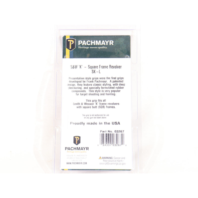 【中古即納】[MIL] Pachmayr(パックマイヤー) S&W(スミスアンドウェッソン) Kフレーム スクエアバット用 ラバーグリップ(No.03267)(20150223)