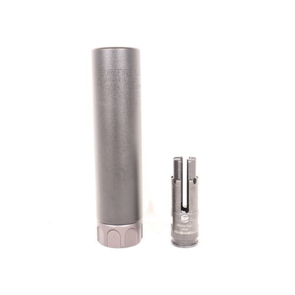 【中古即納】[MIL] AngryGun(アングリーガン) SUREFIREタイプ FA556SA QDダミーサイレンサー & FH556-216A スチールフラッシュハイダー(20150223)