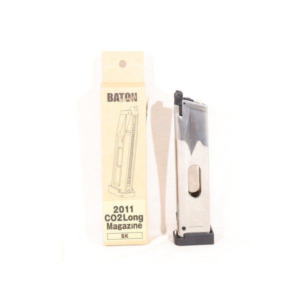 【中古即納】[MIL] BATON airsoft(バトンエアソフト) 2011 CO2 ロングマガジン BK(ブラック/黒)【JASG認定】(2011-COM-L-BK)(20250417)