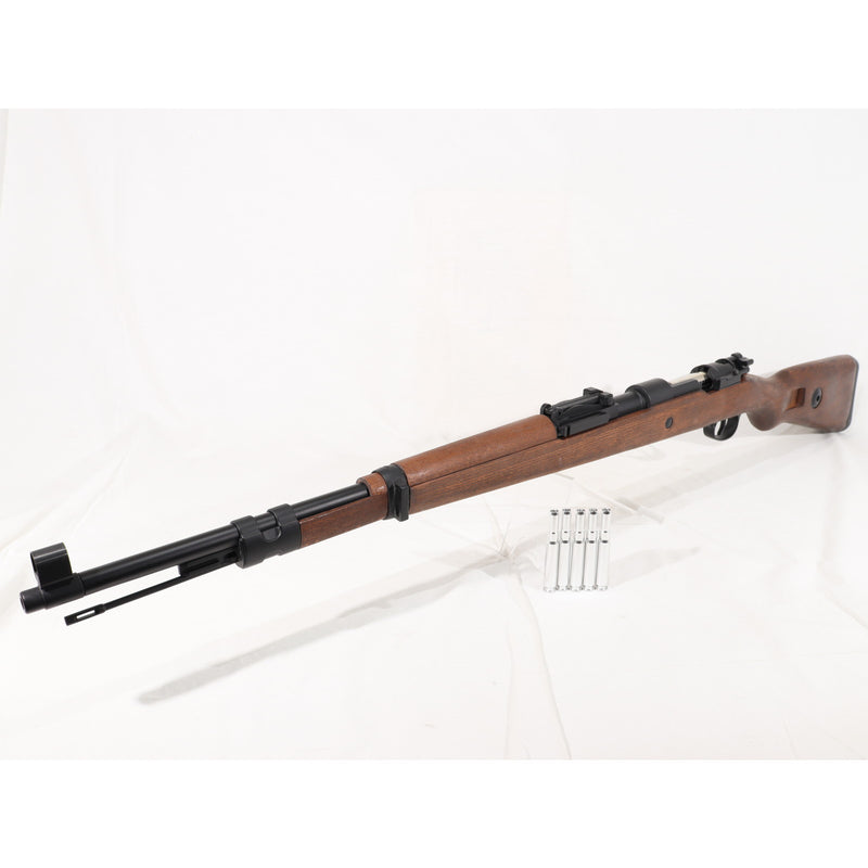 【中古即納】[MIL] DOUBLE BELL(ダブルベル) エアーライフル Kar98k 排莢式エアコッキングガン 専用カート5発付き リアルウッド版(No.101A) (18歳以上専用)(20150223)
