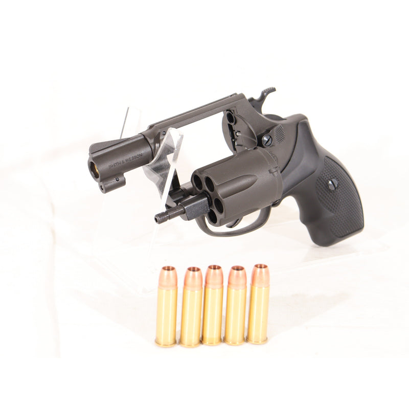 【中古即納】[MIL] マルシン工業 ガスリボルバー S&W(スミスアンドウェッソン) M36 チーフスペシャル 6mmBB Xカートリッジ仕様 2インチ ブラックHW(ヘビーウェイト) プラグリップ (18歳以上専用)(20200221)